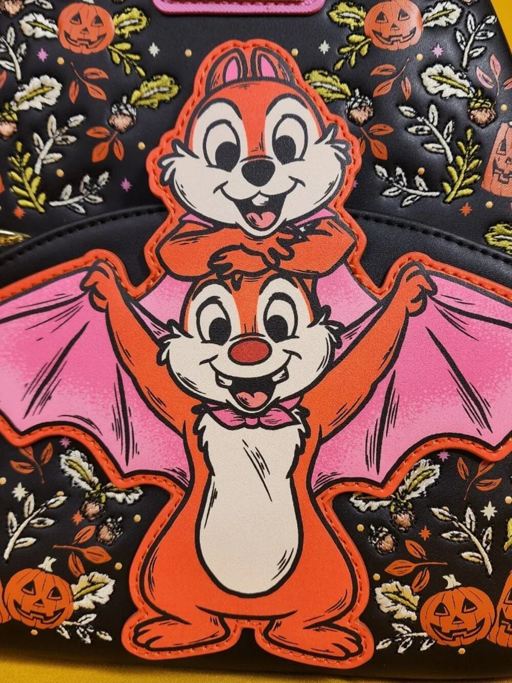 Loungefly Disney Chip N' Dale Bat Costume Halloween Pumpkin Mini Backpack NEW